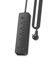 Surge Protector Power Strip-4 Ft Long Extension Cord, 4-Outlet Surge Protector, 3 USB Ports Or Home, - 黑色 - 查看 5