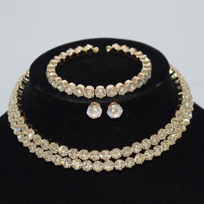 Women's Multi-layer Necklace, Bracelet And Earring Set For Party Clothing Accessories