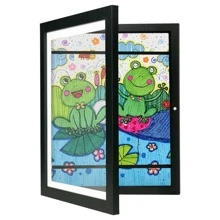 1pc 9*12 Inches Children's Painting Frame With Various Color Frames, Without Photo Paper - Black - View 1