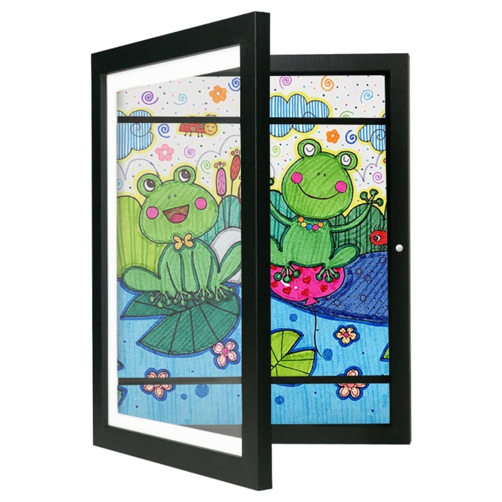 1pc 9*12 Inches Children's Painting Frame With Various Color Frames, Without Photo Paper - Black - View 1