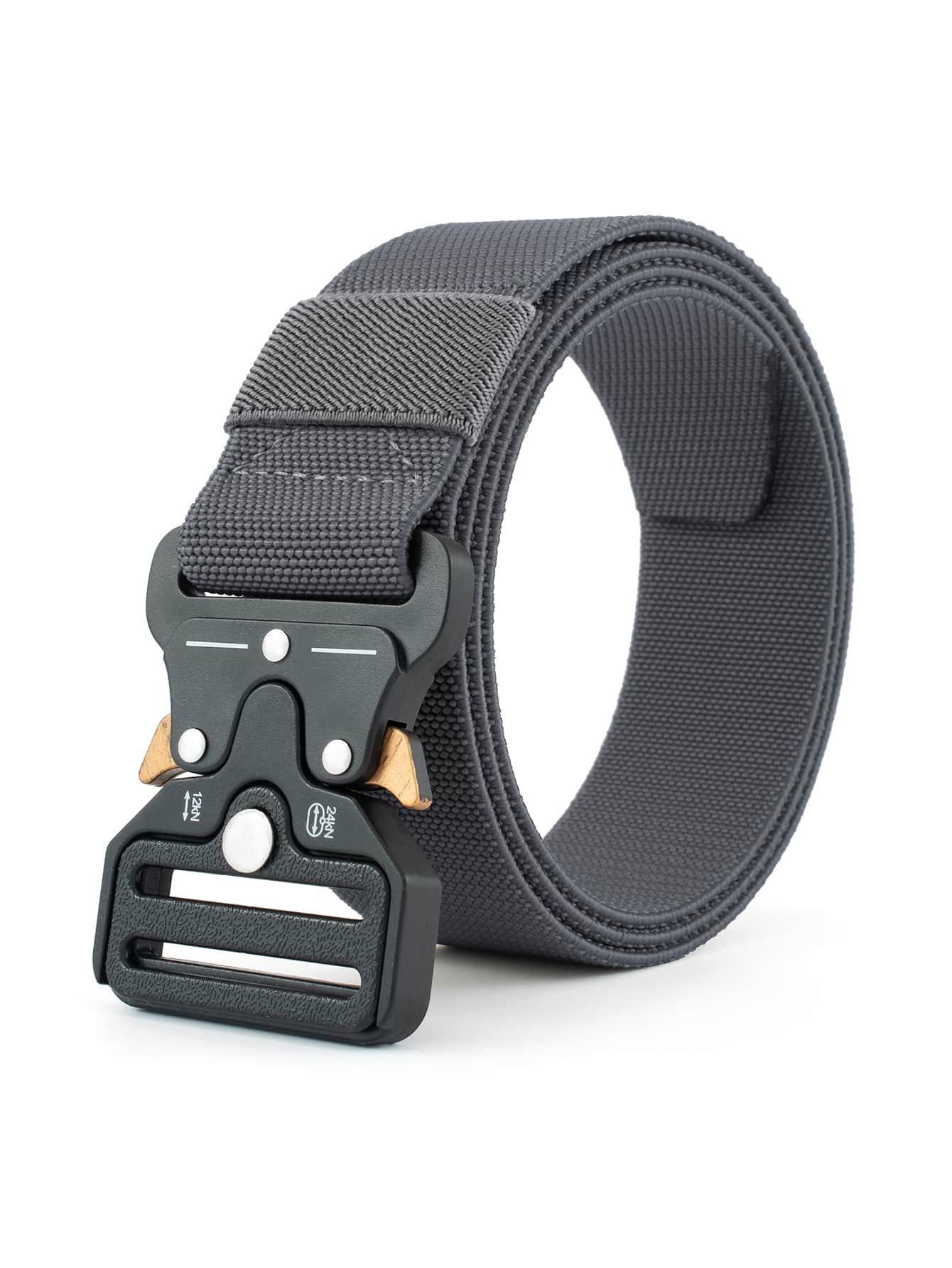 1pc Men's Elastic Belt With Buckle - Grey - View 1