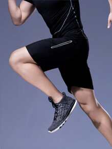 Nam  chạy Quần vợt Quần short Nhanh khô Điền kinh Tập thể dục Phòng thể dục Thể dục Thể thao Hoạt động Quần short Với túi Đen Quần short - màu đen - Xem 4