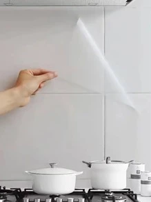 1 张耐热透明防油贴纸，透明厨房纸防油贴纸，适用于炉灶罩、墙壁和瓷砖，贴纸，墙贴花，用于家庭装饰的乙烯基贴纸，春季装饰品让您的家焕然一新，节日装饰贴纸礼物生日毕业 - 無色 - 查看 2