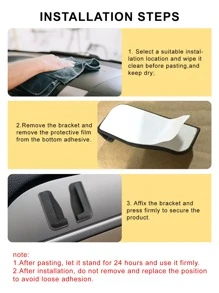 Self-adhesive Car Phone Holder - Black - View 6