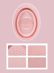 1pc Foldable Silicone Brush Cleaning Pad For Makeup Tools And Tableware