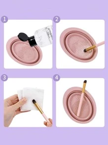 1pc Foldable Silicone Brush Cleaning Pad For Makeup Tools And Tableware