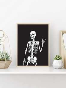 1 Pieza De Carteles De Arte De Borde Negro Y Blanco, Obra De Arte De Fotos De Rock, Estética De Habitación, Pintura De Lienzo De Imagen De Arte De Pared, Para Decoración Del Hogar, Dormitorio De Adolescentes, Sin Marco - Azul - Ver 2