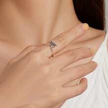 WOSTU 1 PC 925 Sterling Silver Insect Dragonfly Adjustable Ring Female Vacation - Silver - View 5