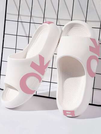 Chanclas de casa de mujeres de moda anti deslizante cuarto de baño para verano