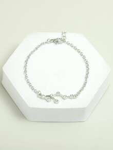 1入組星座星座設計方晶鋯石吊墜手環帶幸運的星象卡生日禮物 - 銀色 - 查看 5