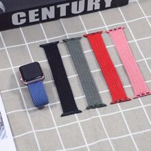 1pc Green, Red Nylon Braided Single Loop Strap, Fashionable Smart Watch Band Compatible With Apple Watch Series 8 7 6 5 4 3 2 1 Ultra SE, 38mm 40mm 41mm 42mm 44mm 45mm 49mm, Unisex - Black - View 7