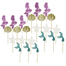 24入組美人魚裝飾紙杯蛋糕裝飾 - 彩色 - 查看 4