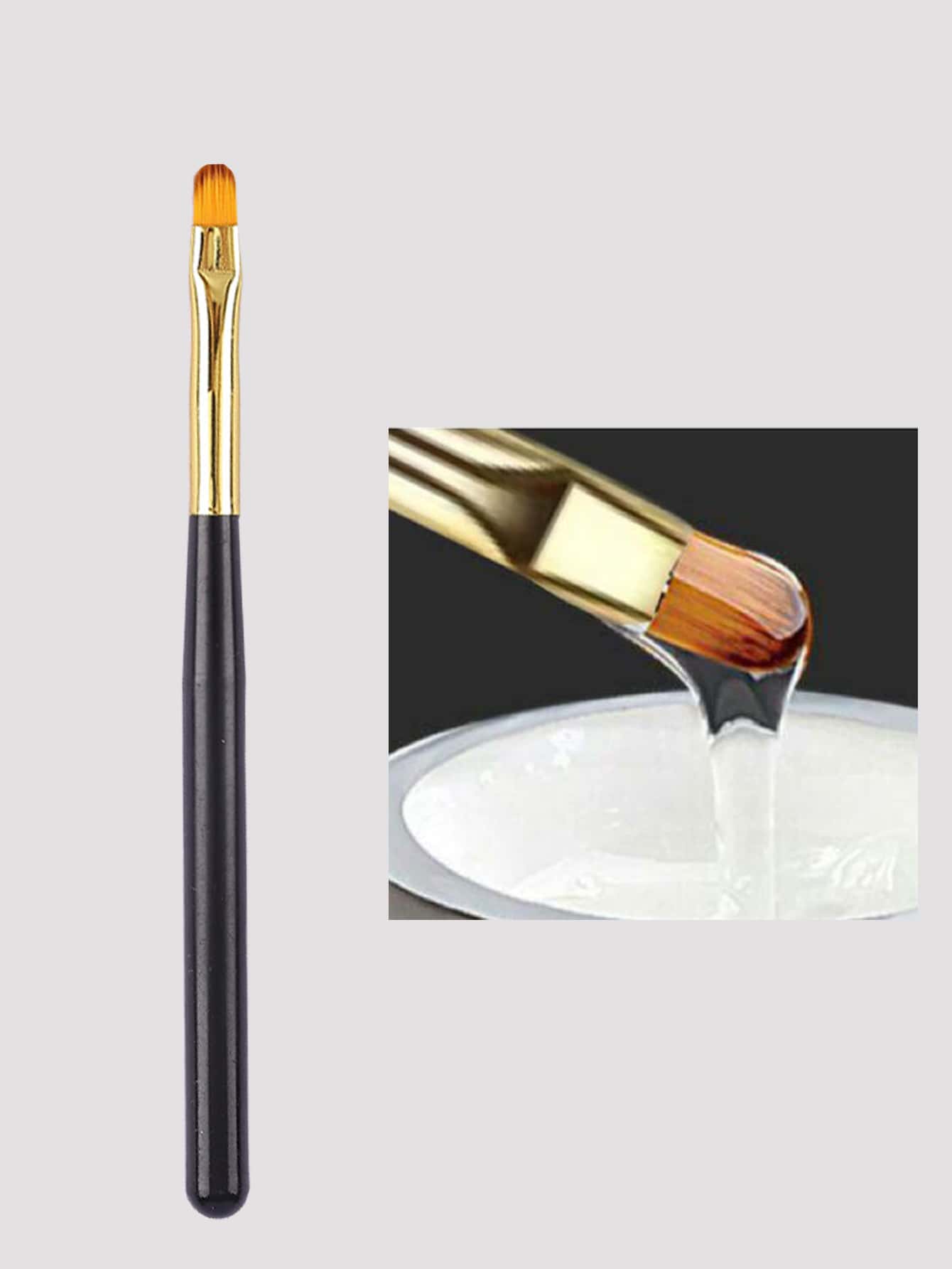 1Pc Gel Nail Brush Pen Poly Extension Gel Brush Uv Builder Gel Painting Manicure Tools Black Handle Acrylic Nail Extension Sculpting Drawing Brushes Nail Detailing Brush - Black - View 1