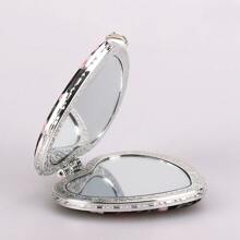 1 件便携式双面花卉图案圆形化妆镜，送给女士或母亲的最佳礼物，小巧的化妆镜，袖珍小梳妆镜，客厅、卧室、浴室家居装饰，旅行用品，婚礼、派对、生日，送给男士、妈妈、爸爸、最好的朋友、老师的礼物，新年、配饰，有趣的礼物 - 白色 - 查看 2