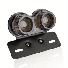 1pc Smoked grey Shell Universal Motorcycle LED Tail Light License Plate Light 12V Motorcycle Turn Signal Light Indicator Light Waterproof Motorcycle Accessories - Black - View 6