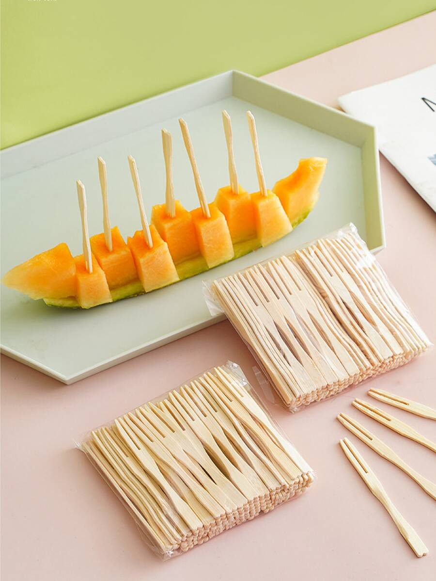 100pcs Disposable Bamboo Fruit Picks,Christmas SHEIN USA