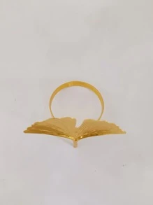 6pcs Ginkgo Biloba Decor Napkin Ring - Gold - View 3