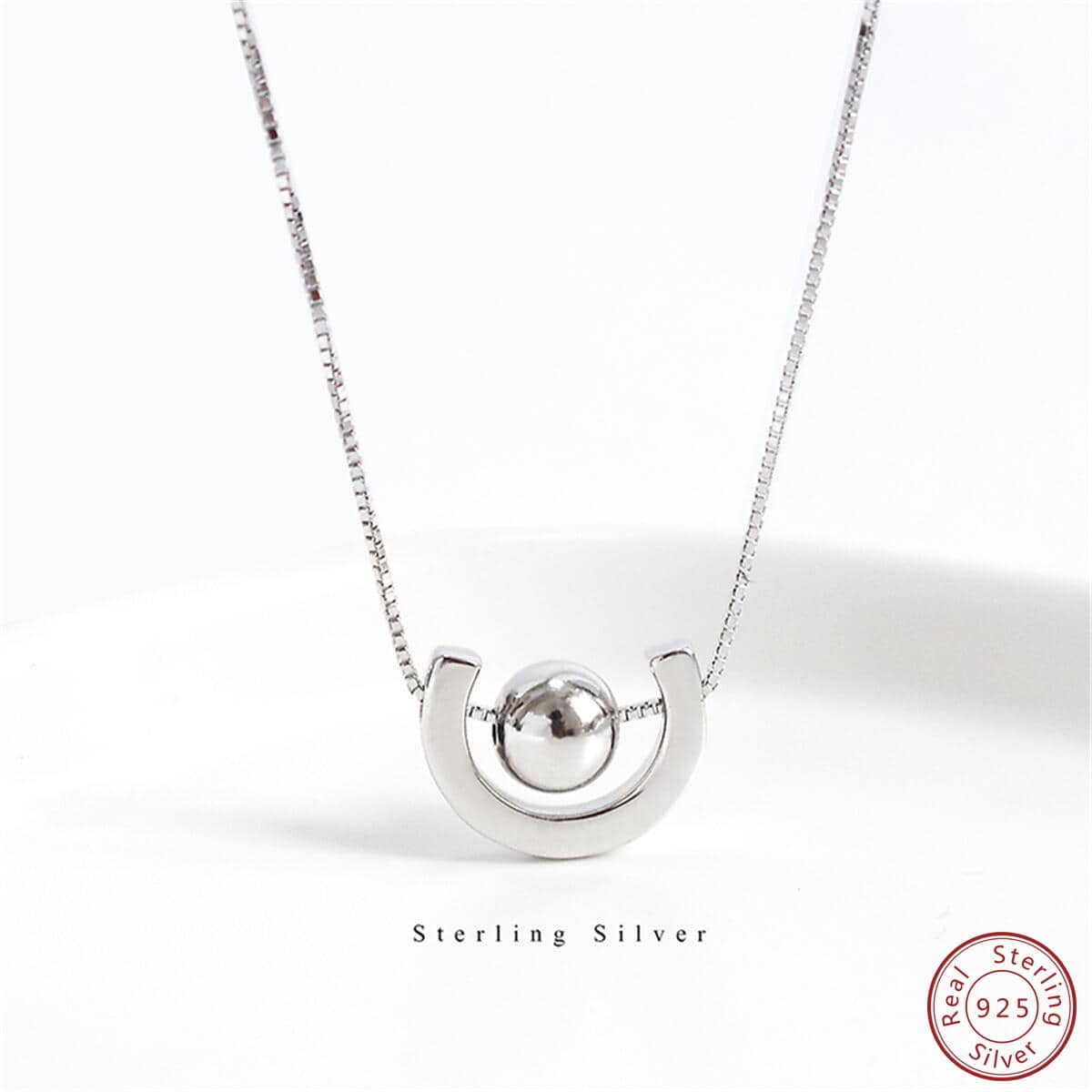 OMID S925纯银材质简约圆珠锁骨链，时尚纯银饰品，个性化女士配饰，礼品