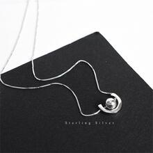 OMID S925纯银材质简约圆珠锁骨链，时尚纯银饰品，个性化女士配饰，礼品