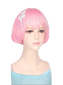 Pelaca Corta Con Estilo De Pelo Bob En Color Rosa - Rosa - Ver 1