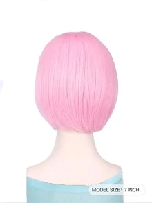 Pelaca Corta Con Estilo De Pelo Bob En Color Rosa - Rosa - Ver 2