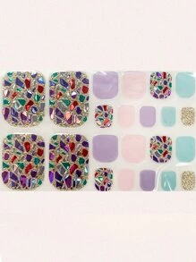 New Arrival 22pcs Foot Nail Art Stickers With Blue Ocean Design Including Beach Shells - Multicolor - View 2