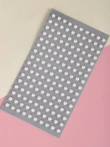 1pc Semi-circle Shaped Imitation Multi-colored Pearl Face Sticker For Diy Music Festivals, Y2k Cosplay And Dance Parties - White - View 5