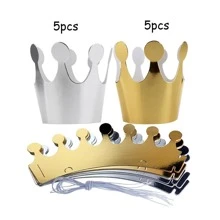 10pcs Paper Birthday Crown Hats For Birthday Parties And Cake Shop Photoshoot Props - Multicolor - View 3