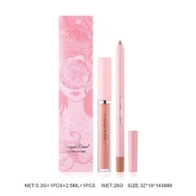 12 colores carne Delineador de labios con Lápiz labial Set , mate de larga duración Lápiz labial con suave Delineador de labios , impermeable regalo Set , adecuado para uso diario - 02 - Ver 5