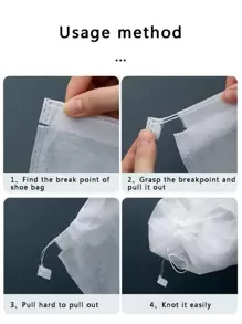 10pcs/20pcs/50pcs/Set 32 X 48 X 0.1 CM Non-Woven Fabric Shoe Storage Bag, Minimalist White Drawstring Dust-Proof Travel Shoe Bag For Travel