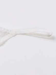 Quý cô Ren gợi cảm Mô hình Cartoon Thoáng khí Quần lót Thong - trắng - Xem 5