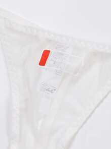 Quý cô Ren gợi cảm Mô hình Cartoon Thoáng khí Quần lót Thong - trắng - Xem 4