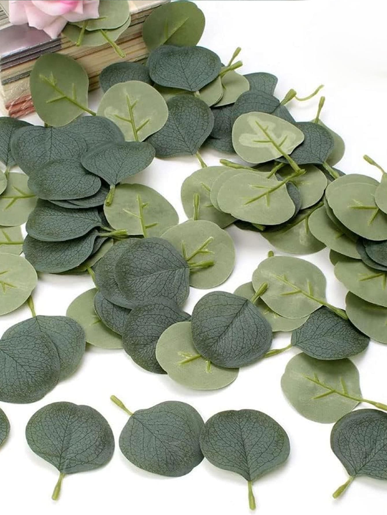 50pcs Polyester Desktop Confetti, DIY Eucalyptus Leaf Shaped Party Confetti For Valentine's Day - Green - View 1