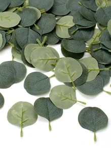50pcs Polyester Desktop Confetti, DIY Eucalyptus Leaf Shaped Party Confetti For Valentine's Day - Green - View 2