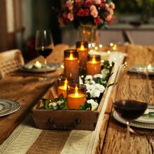 5PCS Gray Flickering Flameless Candles, Battery Operated Acrylic LED Pillar Candles With Remote Control And Timer - 灰色 - 查看 7