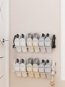 1pc Small Living Room Simple Style Door Mounted Shoe Rack Organizer - Black - View 1