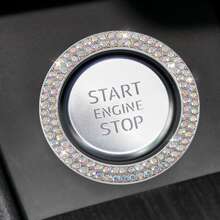 水鑽裝飾汽車一鍵啟動鈕貼紙 - 彩色 - 查看 1
