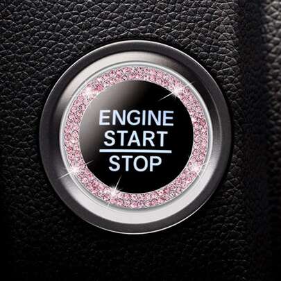 Rhinestone Decor Car One-button Start Sticker