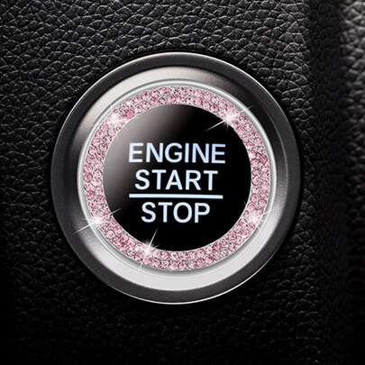 Rhinestone Decor Car One-button Start Sticker