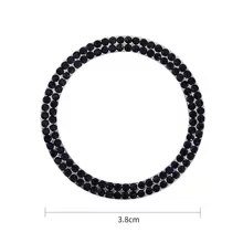 水鑽裝飾汽車一鍵啟動鈕貼紙 - 黑色 - 查看 3