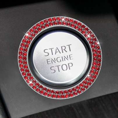 Rhinestone Decor Car One-button Start Sticker