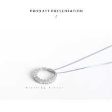 925 Sterling Silver Inlaid Circle Pendant Necklace - High-grade Fashion Sterling Silver Jewelry Chain For Women, Ideal Gift For Girlfriend - necklace - View 8