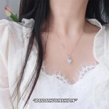 OMID 925純銀鑲鑽心項鍊,流行時尚首飾類,鎖鏈條,完美禮品適用於女朋友 - 項鍊 - 查看 3