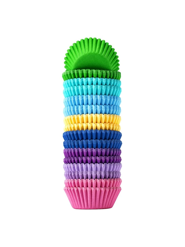 400pcs Rainbow Bright Mini Cupcake Liner