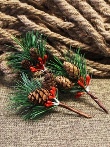 3入組松果針裝飾用品,擬真花裝飾物,禮品裝飾用品 - 彩色 - 查看 1