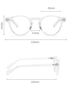 1副90年代波西米亚复古OOTD风格80年代个性化学院风韩日学生复古经典铆钉无度数眼镜Y2K - 無色 - 查看 7