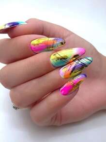 FULL BEAUTY 1瓶黑色蜘蛛絲線凝膠指甲油8ml Diy繪畫凝膠創意點到線指甲藝術凝膠油漆指甲涂鴉指甲藝術設計美甲裝飾工具 - 白色 - 查看 3