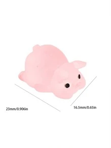 20 piezas/paquete rosado cerdo en forma de luminoso de resina Accesorio para DIY baba Funda para móvil Decoración , crema con 6 mixto estilos