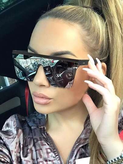 2023 New Arrival Women's Fashionable Y2K Oversized One-Piece Fashion Glasses With Retro Street Style For Driving And Street Shooting Or Beach & Club Parties Shades Beach Accessories Beach Accessories For Women Glasses Shades For Summer Beach Vacation,Outdoor,Travel