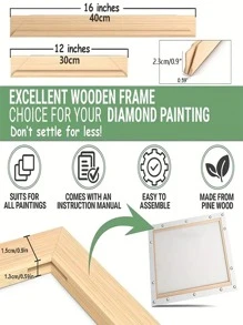 A Set Of Simple Wooden Frames For Diamond Painting, Stretched Canvas Oil Painting, Digital Oil Painting, Tenon Drawing Frame Strip, Inner Frame Strip Painting Board Wooden Stand - raw wood color - View 4